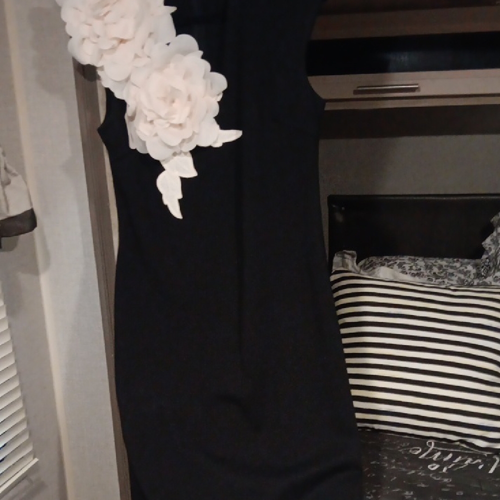 Elliatt Black Dress with White Floral Design